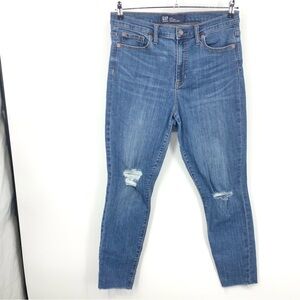 GAP Women Size 12 31 Jeans Dark Wash Distressed High Rise Legging Skimmer Skinny